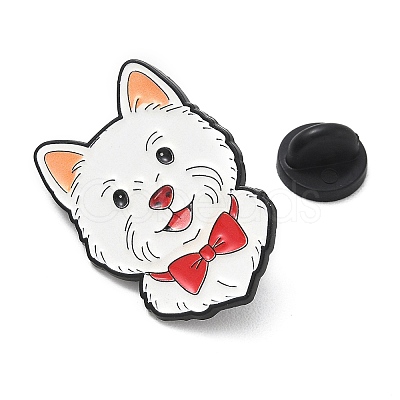 Samoyed with Red Bowtie Alloy Enamel Pins AL-CBA6DDE-03C-1