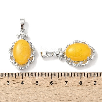 Natural White Jade Dyed Oval Pendants G-NH0025-15P-07-1