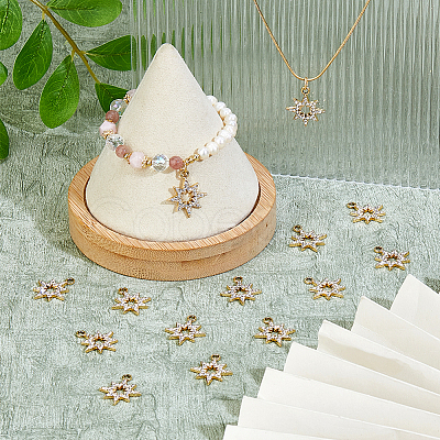 40Pcs UV Plating Alloy Rhinestone Pendants ALRI-DC0001-09-1