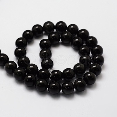 Natural Obsidian Round Beads Strands G-G735-19-6mm-1