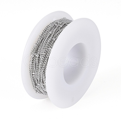 Tarnish Resistant 304 Stainless Steel Curb Chains CHS-G011-03P-01-1