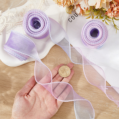 3Rolls Polyester Organza Ribbons SRIB-CY0001-37B-1