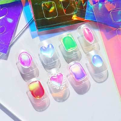 Aurora Laser Glass Paper Nail Art Stickers Decals MRMJ-WH20003-08-1