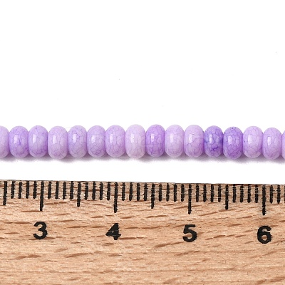 Cracked Opaque Glass Beads Strand GLAA-D306-A08-1
