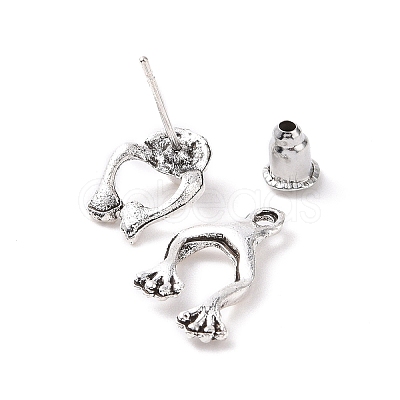 Alloy Frog Front Back Stud Earrings for Men Women EJEW-H088-01AS-1