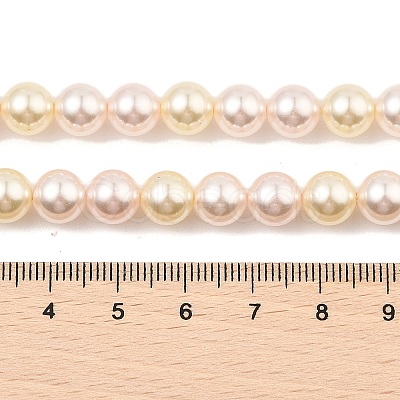 Baking Painted Pearlized Glass Pearl Round Bead Strands PEAR-H019-02C-07-1