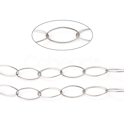 Tarnish Resistant 304 Stainless Steel Paperclip Chains STAS-A048-04P-1
