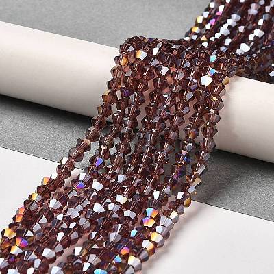 Transparent Electroplate Glass Beads Strands EGLA-A039-T6mm-B05-1