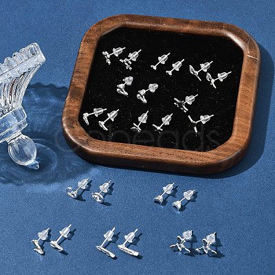 2 Pairs Alloy Stud Earrings for Women EJEW-FS0001-27B-1