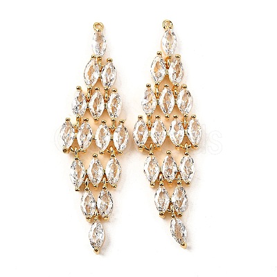 Brass Micro Pave Cubic Zirconia Pendants KK-F901-01E-G-1