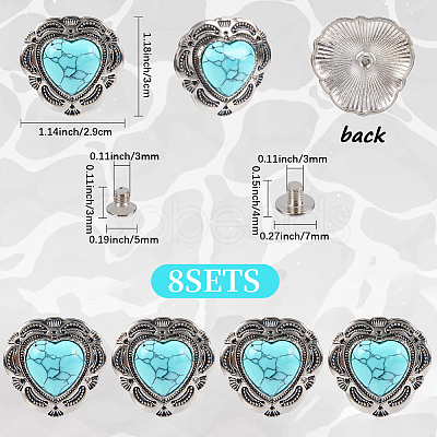 8 Bags Alloy Decorative Rivets BUTT-CP0001-21-1