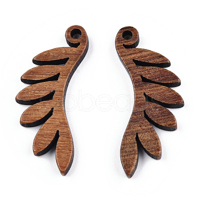 Natural Walnut Wood Pendants WOOD-T023-20-1