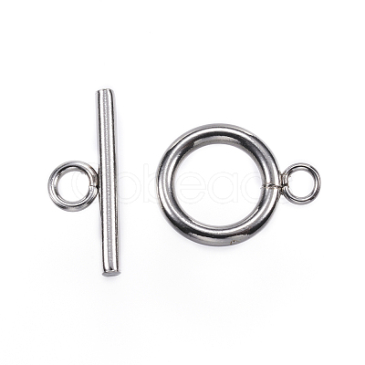 Tarnish Resistant 304 Stainless Steel Toggle Clasps STAS-F040-40C-P-1