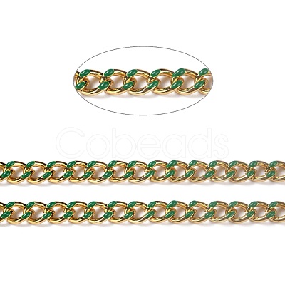 Golden Brass Enamel Curb Chain CHC-H103-07D-G-1