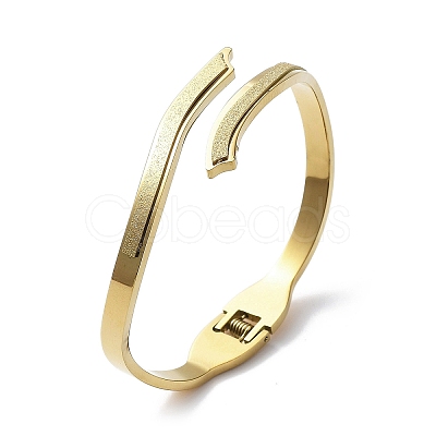 Ion Plating(IP) 304 Stainless Steel Hinged Bangles for Women BJEW-A011-22G-1