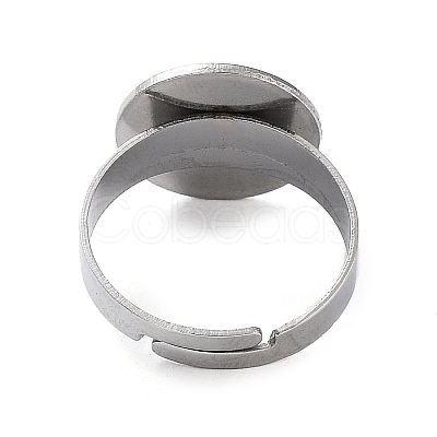 Non-Tarnish Adjustable 304 Stainless Steel Finger Rings Components STAS-F149-21P-E-1