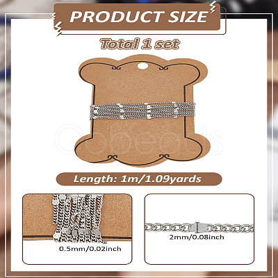 1M 304 Stainless Steel Curb Chains CHS-LP0001-04-1