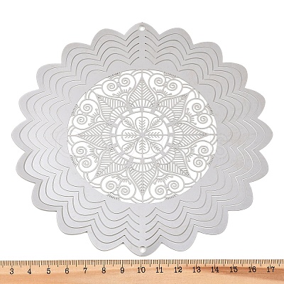 201 Stainless Steel 3D Rotating Hanging Wind Spinner STAS-B122-01P-10-1