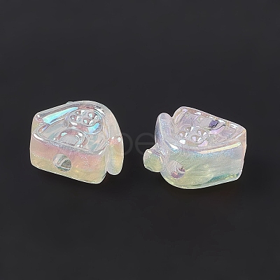 UV Plating Rainbow Iridescent Acrylic Beads PACR-M003-02F-1