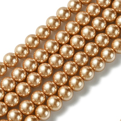 Eco-Friendly Dyed Glass Pearl Round Beads Strands HY-A002-8mm-RB045-1