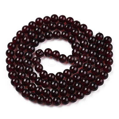 Baking Paint Imitation Jade Glass Round Bead Strands X1-DGLA-Q021-8mm-48-1