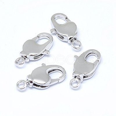 Brass Lobster Claw Clasps KK-F764-15P-1