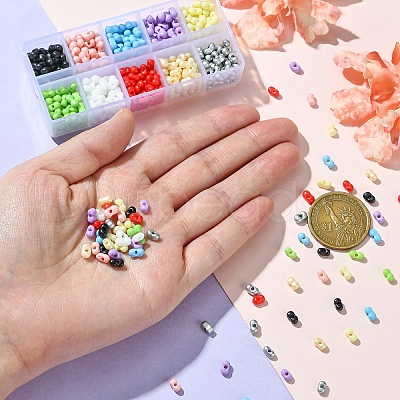 50G 10 Colors Baking Paint Glass Seed Beads SEED-YW0002-51C-1