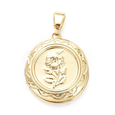Brass Locket Pendants X-KK-P199-07G-1