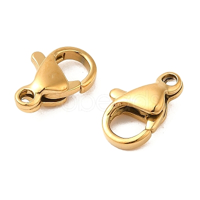 Ion Plating(IP) 304 Stainless Steel Lobster Claw Clasps Hand Polished STAS-AB10-G-01-1