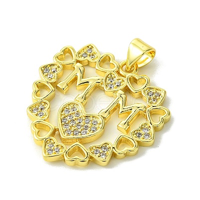 Mother's Day Brass Micro Pave Cubic Zirconia Pendants KK-H472-04G-02-1