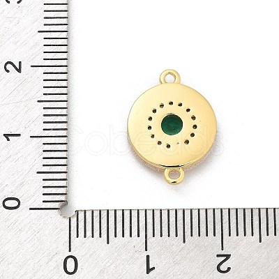 Brass Micro Pave Clear Cubic Zirconia & Shell Connector Charms KK-M303-03G-02-1