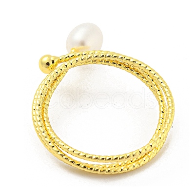 Natural Pearl Finger Ring RJEW-H220-30G-1