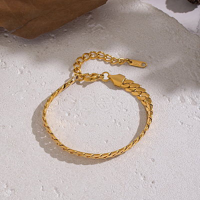 304 Stainless Steel Cuban Link Chain Bracelets for Women LS-TJ2572-1