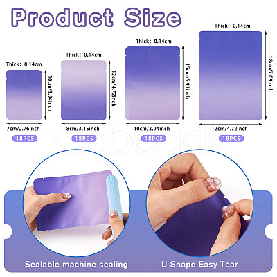 72Pcs 4 Styles Two Tone Rectangle Plastic Gift Bags OPP-TA0001-15C-1