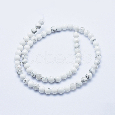 Natural Howlite Beads Strands X-G-P353-01-6mm-1