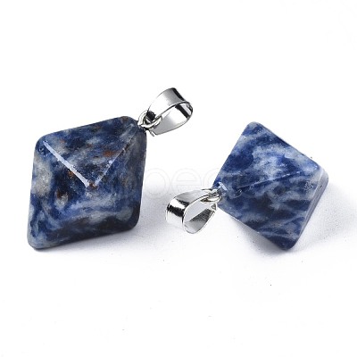 Natural Blue Spot Jasper Pendants G-N326-107G-1