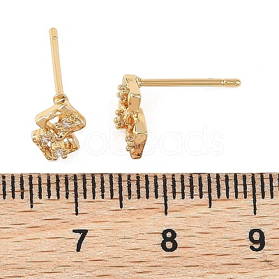 SHEGRACE Brass Micro Pave Clear Cubic Zirconia Stud Earring XGRQ4N172-729G-1