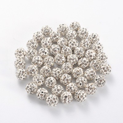 Polymer Clay Rhinestone Beads RB-H284-6MM-001-1
