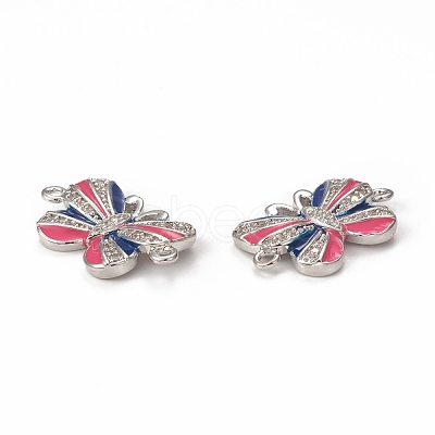Brass Micro Pave Cubic Zirconia Connector Charms KK-E068-VB407-2-1