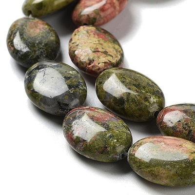 Natural Unakite Beads Strands G-L164-A-33-1