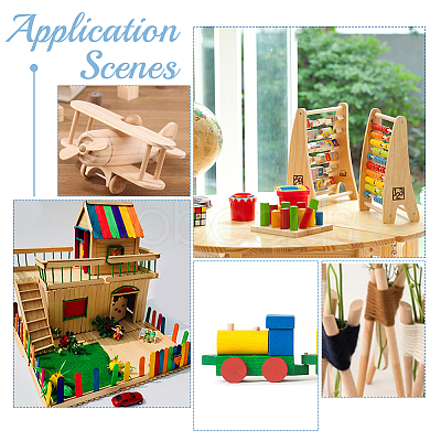 20Pcs 4 Style Round Wooden Sticks WOOD-NB0002-16A-1