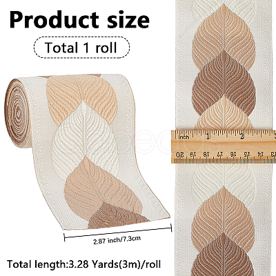 3M Polyester Jacquard Leaf Ribbon for Garment Accessories OCOR-CY0002-12C-1