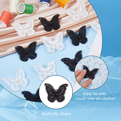 24Pcs 2 Colors Polyester Embroidered Cloth Sew on Patches PATC-HS0001-01-1