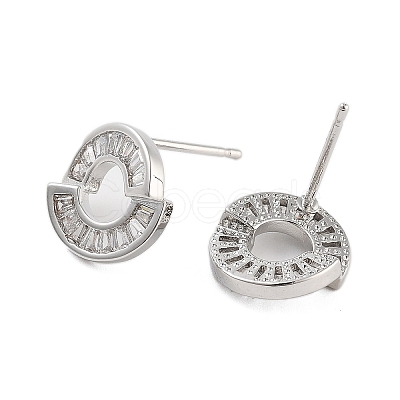 Rack Plating Ring Brass Stud Earrings EJEW-N055-39P-RS-1