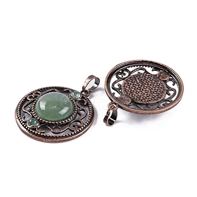 Natural Green Aventurine Pendants G-Q158-03-08-1