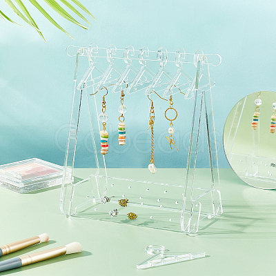 Coat Hanger Removable Acrylic Earring Displays EDIS-WH0012-08-1