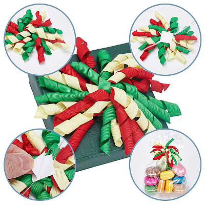 Polyester Curly Bowknot AJEW-WH0348-650C-1