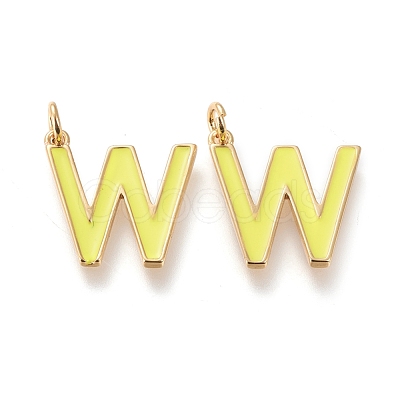 Brass Enamel Pendants KK-R139-02W-1