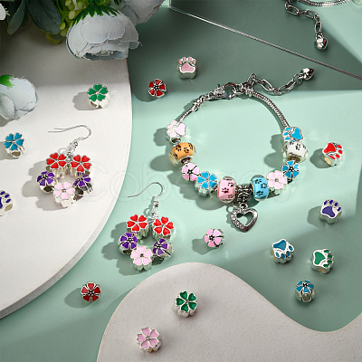 Alloy Enamel European Beads MPDL-PH0001-13-1