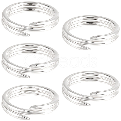5Pcs 925 Sterling Silver Split Jump Rings STER-BBC0009-45B-1
